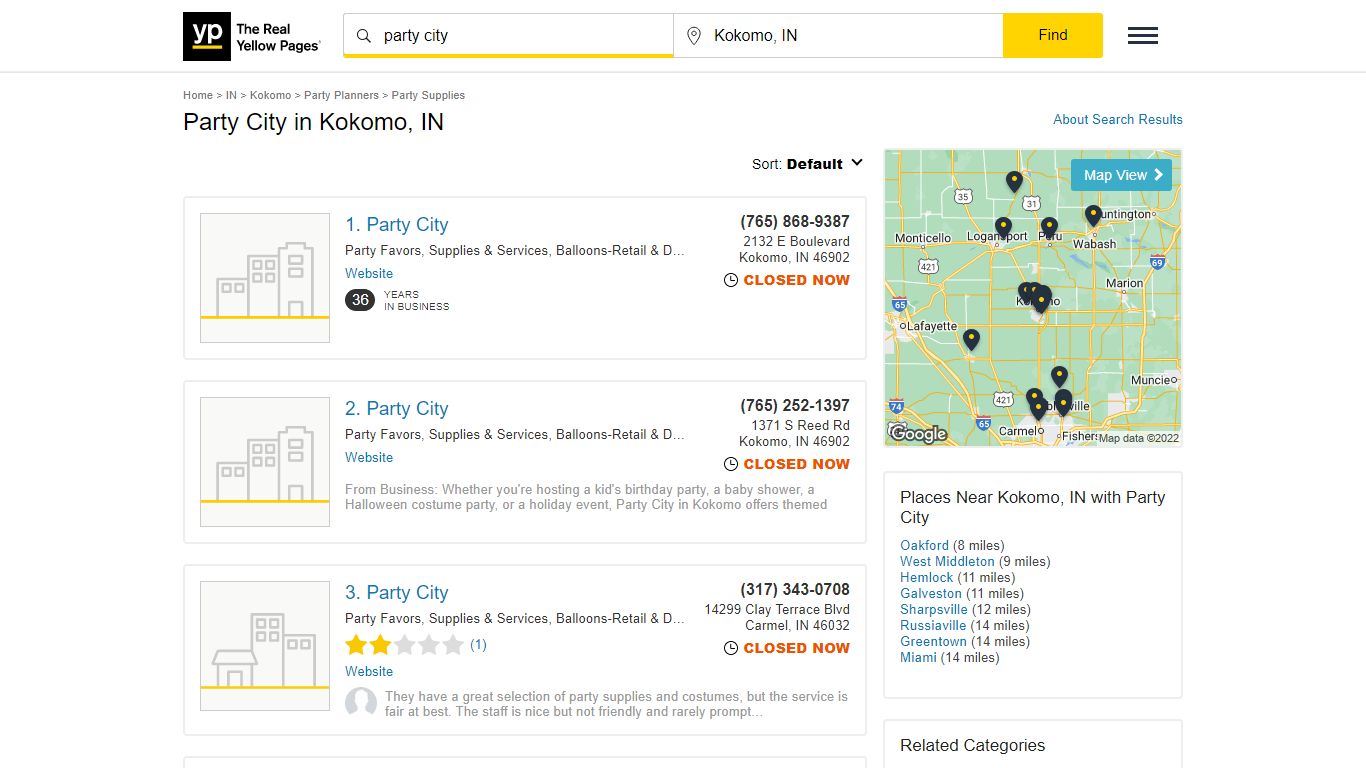 Party City Locations & Hours Near Kokomo, IN - YP.com